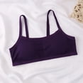 thumbnail image 2 of Girls' Cotton Spaghetti Strap Sport Bra Camisole Shelf Bra Soft Comfortable Everyday Outfits(Dark Purple,10-16 Years), 2 of 4