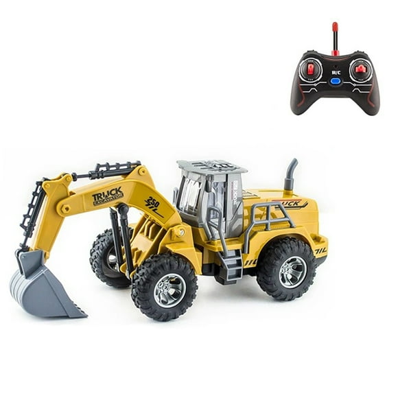TopLLC Educational Toddler Toys Excavator 5 Channel Boy Remote Control Engineering Vehicle Bulldozer Tractor Shovel Model Toys Interactive Kids Toys for Age 3+
