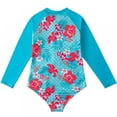 thumbnail image 3 of URMAGIC Girls One Piece Swimsuits Long Sleeve Rash Guard Kids Floral Bathing Suit UPF 50+ Swim Shirts 2-12 Years, 3 of 8