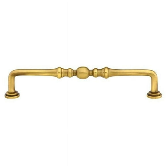 4 in. Center to Center Spindle Cabinet Pull, French, Antique Brass