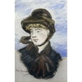 thumbnail image 2 of Manet, Edouard 13x18 Black Ornate Wood Framed with Double Matting Museum Art Print Titled - Young Girl in a Brown Hat, 2 of 4