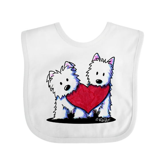 Inktastic Valentine Westie Duo Boys or Girls Baby Bib