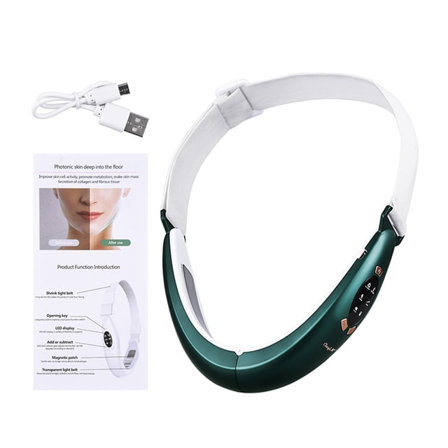 CkeyiN EMS Micro-current Face-lifting Device, Portable V-type Color Light Beauty Massage Face Slimming Instrument