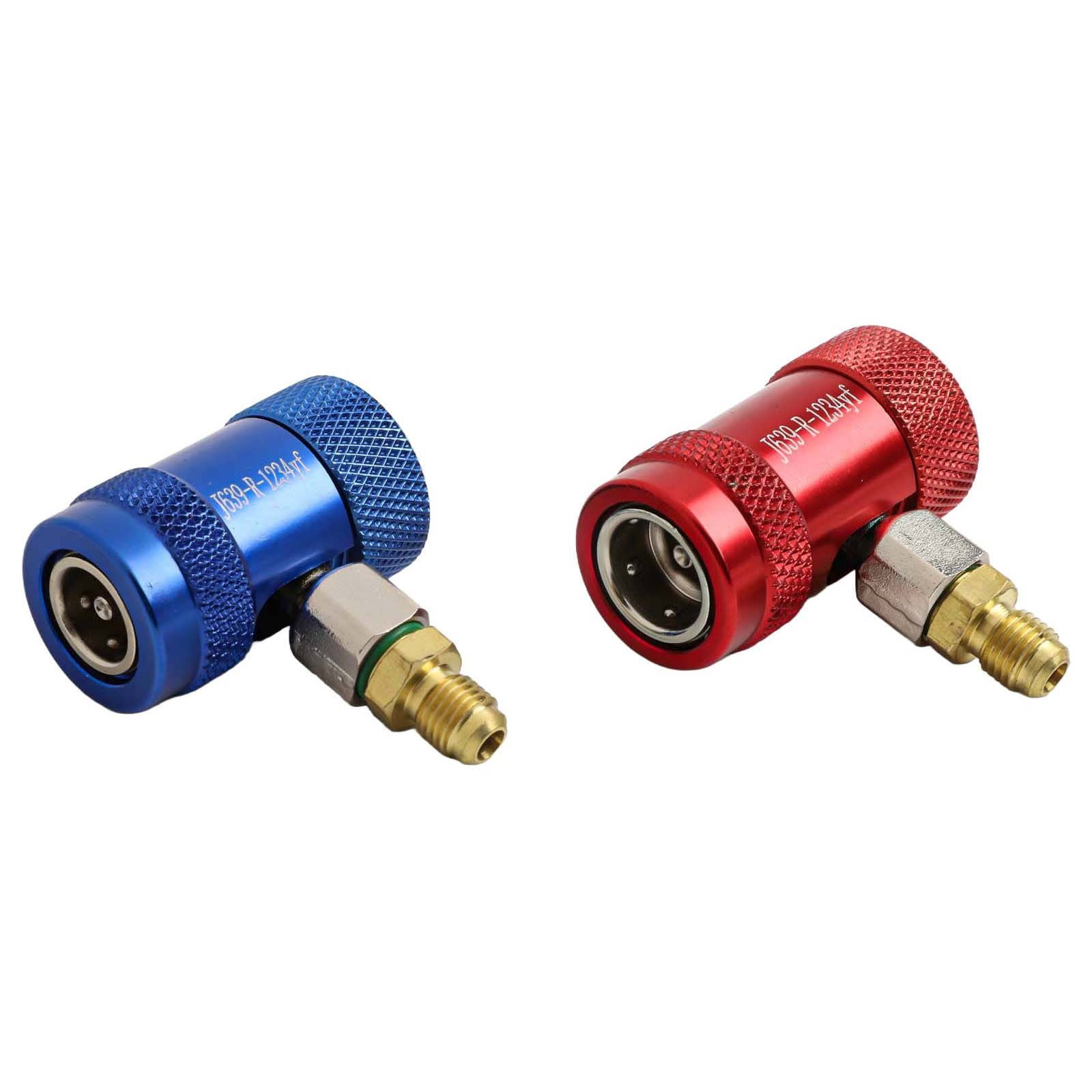SPRING Tech R1234Yf Quick Couplers Set With Valve Core Remover Thread Adapter C For Hvac Charging Hoses Car Repair Tools