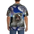 thumbnail image 5 of Disketp Men's Hawaiian Astronaut in Outer Space Print Shirts Button Down Holiday Beach Shirts-X-Large, 5 of 7