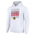 thumbnail image 2 of Men's Starter White Chicago Blackhawks Four Team Name Logo Fleece Pullover Hoodie, 2 of 3