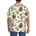 thumbnail image 5 of Cauagu Honey Men's Short Sleeve Button Down Hawaiian Shirt for Men Bowling Shirts Casual Summer Beach Shirt,X-Large, 5 of 6