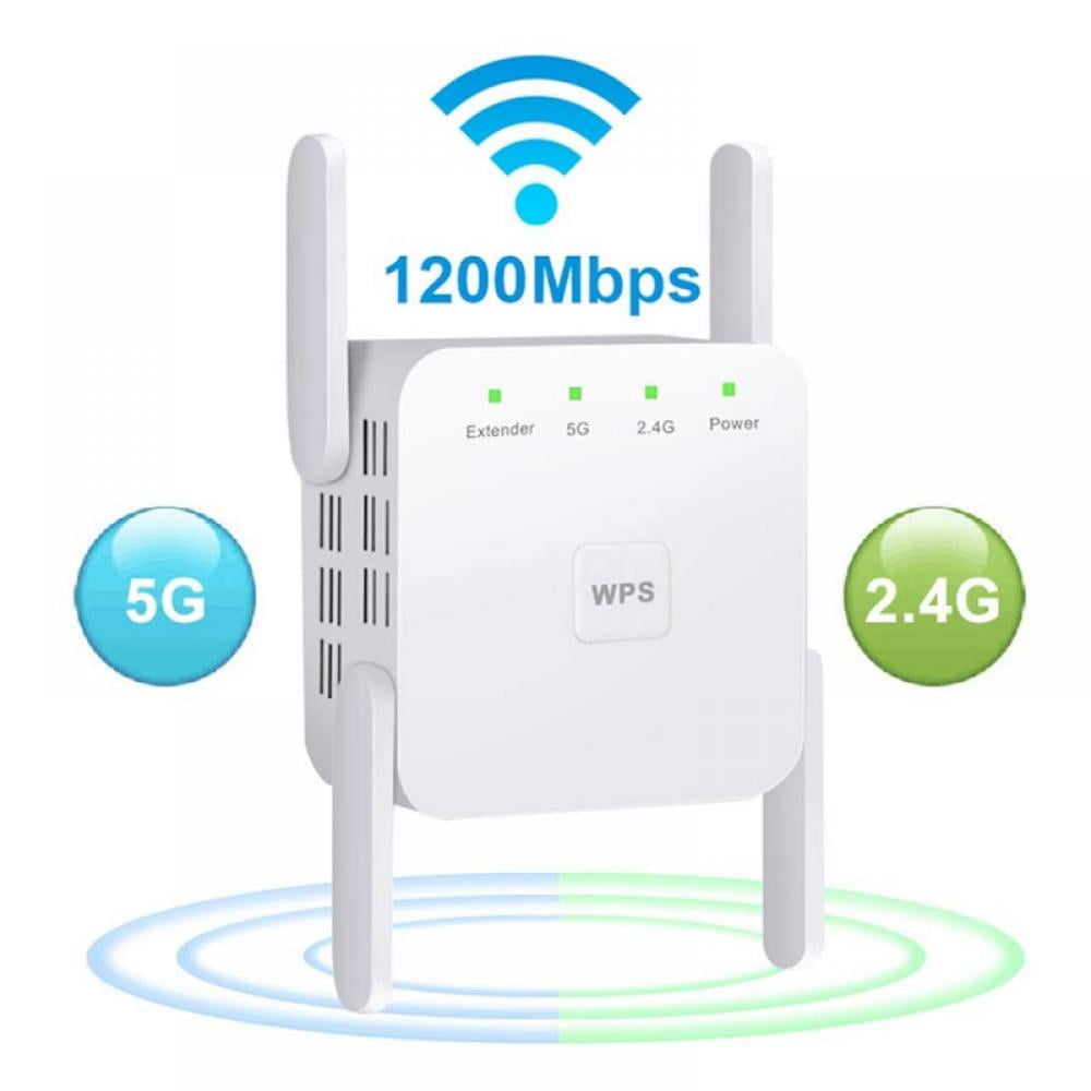 Grusom Indsigt løg WiFi Range Extender, Signal Booster Repeater, Dual Band 2.4G & 5Ghz WiFi  Extender - Walmart.com