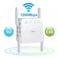 thumbnail image 1 of Wireless WiFi Range Extender with 5GHz & 2.4GHz Dual Band Up to 1200Mbps High Speed WiFi Signal Booster Ideal for Home Office Gaming & HD Video Streaming Works Great with Any Routers, 1 of 7