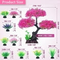 thumbnail image 2 of GreenJoy 10PCS Aquarium Decor Set,25cm Fish Tank Artificial Plastic Grass and Pine Set for Household, 2 of 7