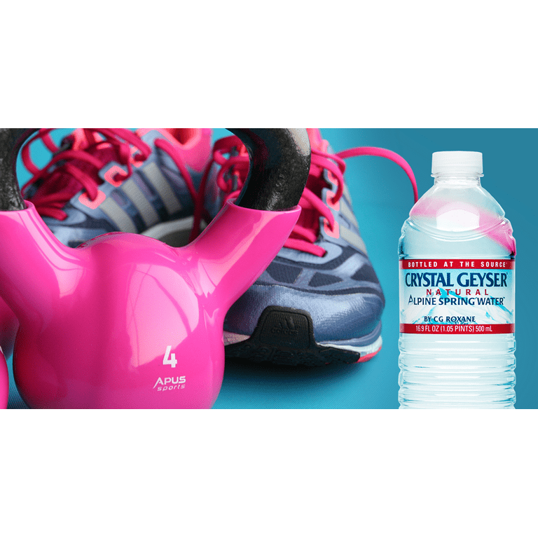 Crystal Geyser Alpine Natural Spring Water Bottles, 16.9 FL Oz, 32 Ct