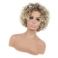 thumbnail image 1 of BRIGHTFUFU Peluca Afro De Temperatura En Color Dorado Con Y Cómoda, 1 of 8