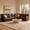 Reddish Brown, variant on Ellesophas 109" Wide Faux Leather Sectional Sofa, 7-Piece L Shaped Couch with Storage Console and Cup Holders, Modular Sectional for Living Room