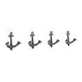 thumbnail image 5 of Danya B 4 Piece Dark Brown Iron Anchor Two-Prong Wall Sculpture Utility Double Hooks, 5 of 6