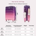 thumbnail image 4 of 5-Piece Luggage Set with USB Port, ABS Hard Shell Suitcase & Travel Bag, 20" Purple & Pink Spinner Wheels, Durable Travel Companion for Any Trip., 4 of 7