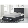 thumbnail image 1 of Charcoal Fabric Sofia Button Tufted Upholstered KING Size Platform Bed (No Box Spring Required), 1 of 6
