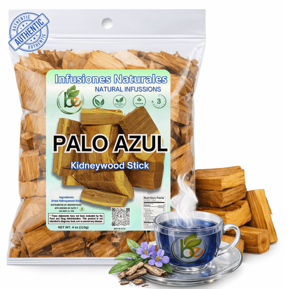 Palo Azul 4oz (141.g) Herbal Tea | Kidneywood (Blue Stick) Te Herbal | Makes 40  Cups | Wildcrafted Kidney Wood Tea | All Natural Tea, non-GMO.