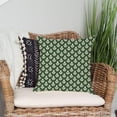 thumbnail image 2 of Block Print Throw Pillow Covers 18x18 Inch Set of 2 Vintage Green Floral Farmhouse Boho Outdoor Spring Christmas Decorations Decorative Throw Pillow Case for Home Bed Living Room Couch Decor, 2 of 6