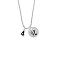 thumbnail image 2 of Delight Jewelry Silvertone Black Number - 4 Silvertone Script Initial Disc - N - Charm Necklace, 20"+3", 2 of 4