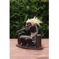 thumbnail image 3 of Handmade Wooden Primitive Tribal Playing 3 Djembe Drums Figurine Drumming Statue Funny Sculpture Tiki Bar Handcrafted Unique Gift Decor Accent Figurine Hand Carved, 3 of 6