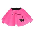 thumbnail image 3 of Hip Hop 50's Shop 1950s Toddler Poodle Skirt with Scarf, Bobby Socks, and Glasses, 4 Piece Halloween or Pretend Play Costume Set (Hot Pink), 3 of 5