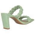 thumbnail image 3 of Soda Shoes Women Block High Heel Sandals Braided Band Square Toe FOUND-S Light Green Mint 7, 3 of 3