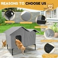 thumbnail image 2 of Heated Outdoor Cat House for Winter Weatherproof Insulated Oxford Cloth & Elevated Large Outdoor Feral Cat House with Pet Heating Pad Bed, Outside Cat House for Stray Barn Cats, 2 of 4