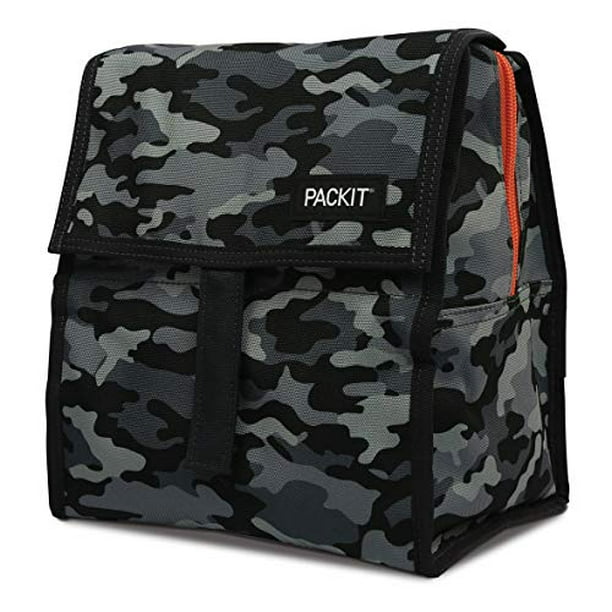 PackIt Freezable Lunch Bag with Zip Closure, Charcoal Camo Walmart