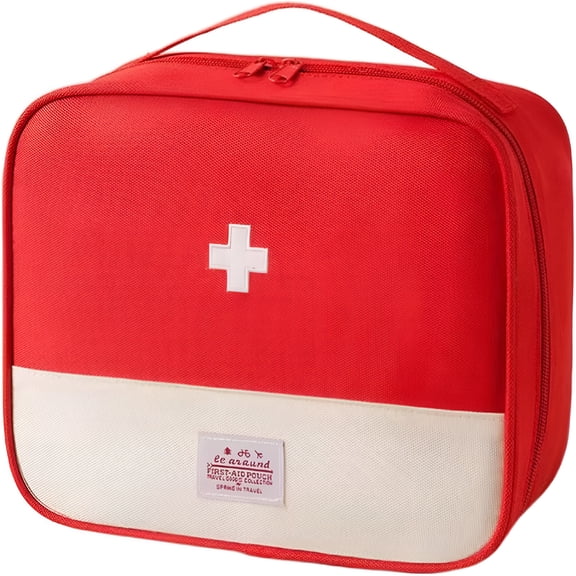 XIRQI Extra-Large Portable Medicine Organizer | Durable Fabric,Macaron Colors,Ideal for Travel & Home First Aid Kit (Empty Bag)