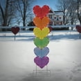 thumbnail image 2 of 63 in. 2D Rainbow Stacked Heart Yard Décor, 2 of 3