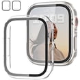 thumbnail image 1 of 2 Pack Case with Tempered Glass Screen Protector for Apple Watch SE(2023) Series 6/5/4/SE 40mm JZK Slim Guard Bumper Full Coverage Hard PC Protective Cover HD Ultra-Thin Cover for iWatch, 1 of 7