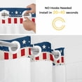 thumbnail image 3 of No Hook Shower Curtain with Snap in Liner, USA Flag Stars Independence Day Fireworks Waterproof Fabric Bathroom Curtain Mesh Top Window, Thin Blue Line Red Stripe Retro Cotton Shower Curtains 36x72in, 3 of 9