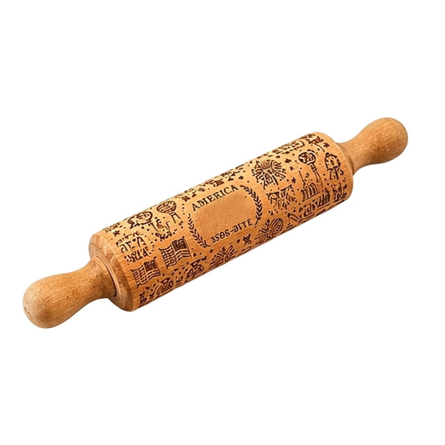 SIfdSeng My Items Elegant Anniversary Engraved Rolling Pin for and Cookie Cutter