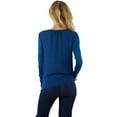 thumbnail image 5 of ToBeInStyle Women's L.S. Knit With Sheering Back Neck Detail - Teal - Small, 5 of 6