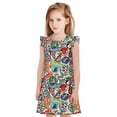 thumbnail image 1 of Fotbe Cute Nautical Vestido de Dormir para Niñas de 3 a 10 Años, Mangas Cortas, Estilo Princesa, Pijama Camisón con Mangas Voladas-Large, 1 of 6