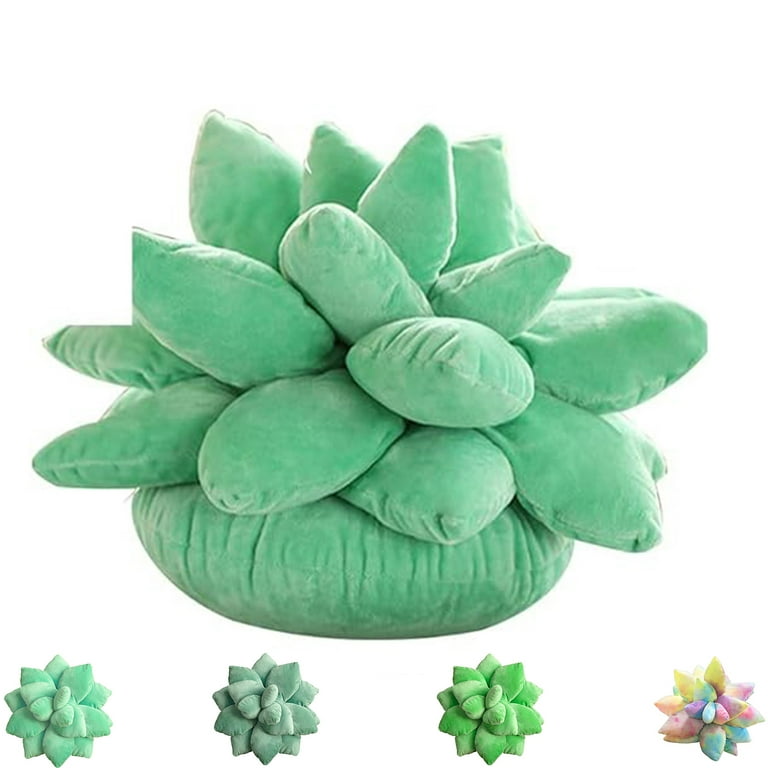 3D Succulent Pillow Soft Plush Cactus Cushion Cute Green Plant Throw Pillow for Home Decoration Office Novelty Succulent Shaped Plush Pillow Light green Walmart