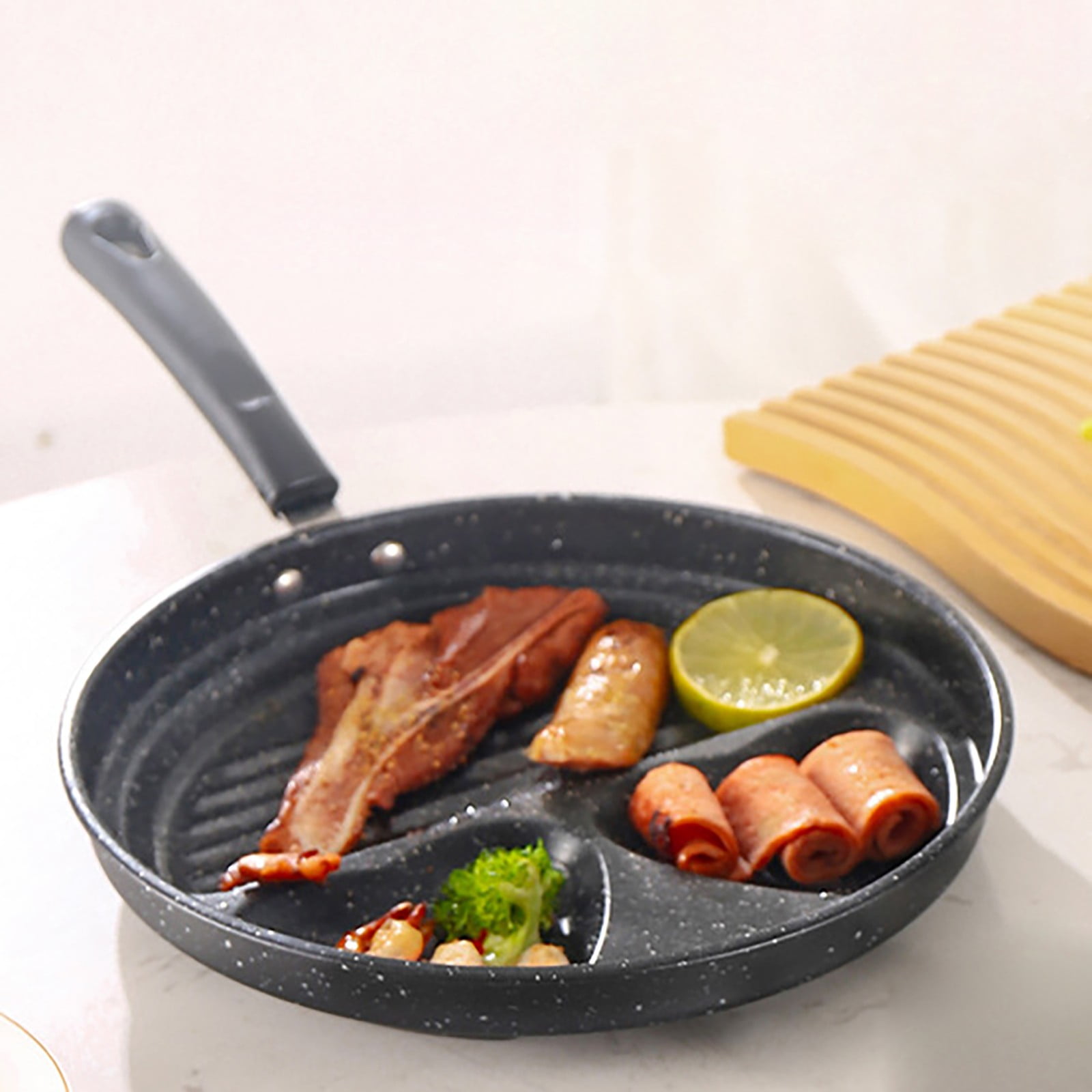 Pre Grill Pan Stovetop/Oven/Camping Cookware with Even Heat Distribution, Cool Handle & Hanging Loop Bradem