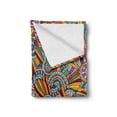 thumbnail image 2 of Psychedelic Soft Flannel Fleece Throw Blanket, Funky and Hippie Composition with Abstract Folkloric Elements, Cozy Plush for Indoor and Outdoor Use, 70" x 90", Multicolor, by Ambesonne, 2 of 6