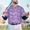 thumbnail image 6 of Daiia Pugs and Flowers Mens Baseball Jersey Button Down Shirts Short Sleeve Sports Uniforms-Medium, 6 of 9