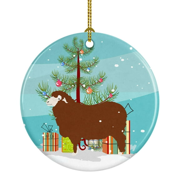 Merino Sheep Christmas Ceramic Ornament
