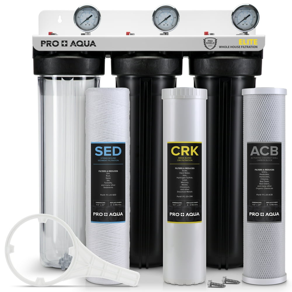 PRO+AQUA ELITE Whole House Water Filter 3 Stage Well Water Filtration