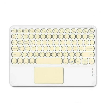 SDJMa Bluetooth Keyboard – Round Cap Keyboard Portable Mini BT Wireless Keyboard with Touchpad Ultra-Slim Rechargeable Wireless Keyboard Android Windows PC Tablet