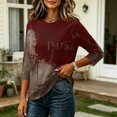 thumbnail image 6 of Halloween Shirts for Women Plus Size Funny 3/4 Sleeve Pullover Horror Halloween Printed T Shirts Spooky Crew Neck Tops Holiday Three Quarter Length Blouses, 2XL, 6 of 7