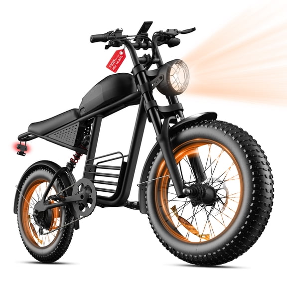 Electric Bike for Adults, 750W Motor,Max 28MPH ,60Mile, 20"x4" Fat Tire, E Mountain Bike, 48V/16.8AH Battery,UL2849,Fit for 18