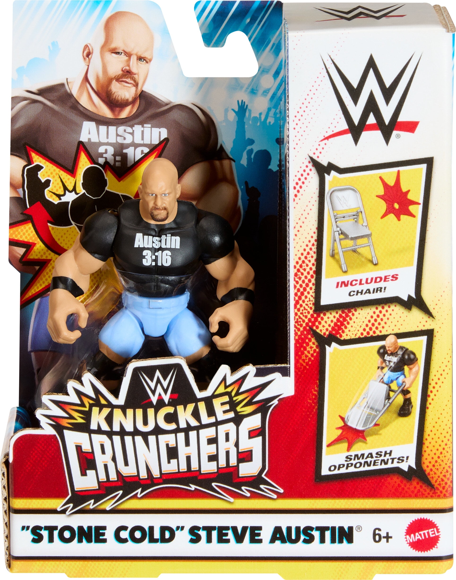WWE Action Figure Knuckle Crunchers “Stone Cold” Steve Austin with Battle Accessory