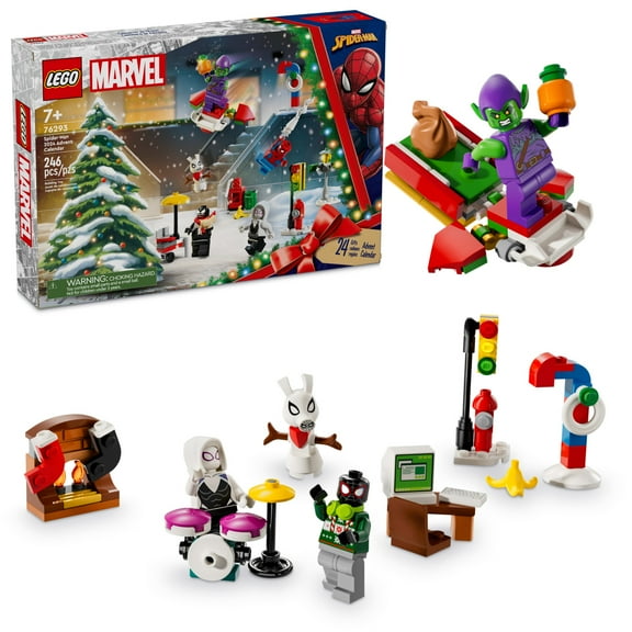 LEGO Marvel Spider-Man Advent Calendar 2024 for Kids - Christmas Advent Calendar with Mini Builds & 5 Minifigures, Ages 7  - Spider-Man Toy for Boys & Girls - Gift Idea for Holidays - 76293