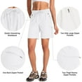 thumbnail image 3 of FEN AI Women's Lightweight Fishing Hiking Short Quick Dry Athletic Shorts for Camping Travel Golf w/Zipper Pockets Ladies White Casual Shorts, 3 of 9