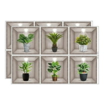 UYUH 3D Flowers Vase Wall Sticker Natural Plants & Leaves Decals for Bathroom, Toilet Decor Self-Adhesive Peel & Stick Vinyl Art for All Walls