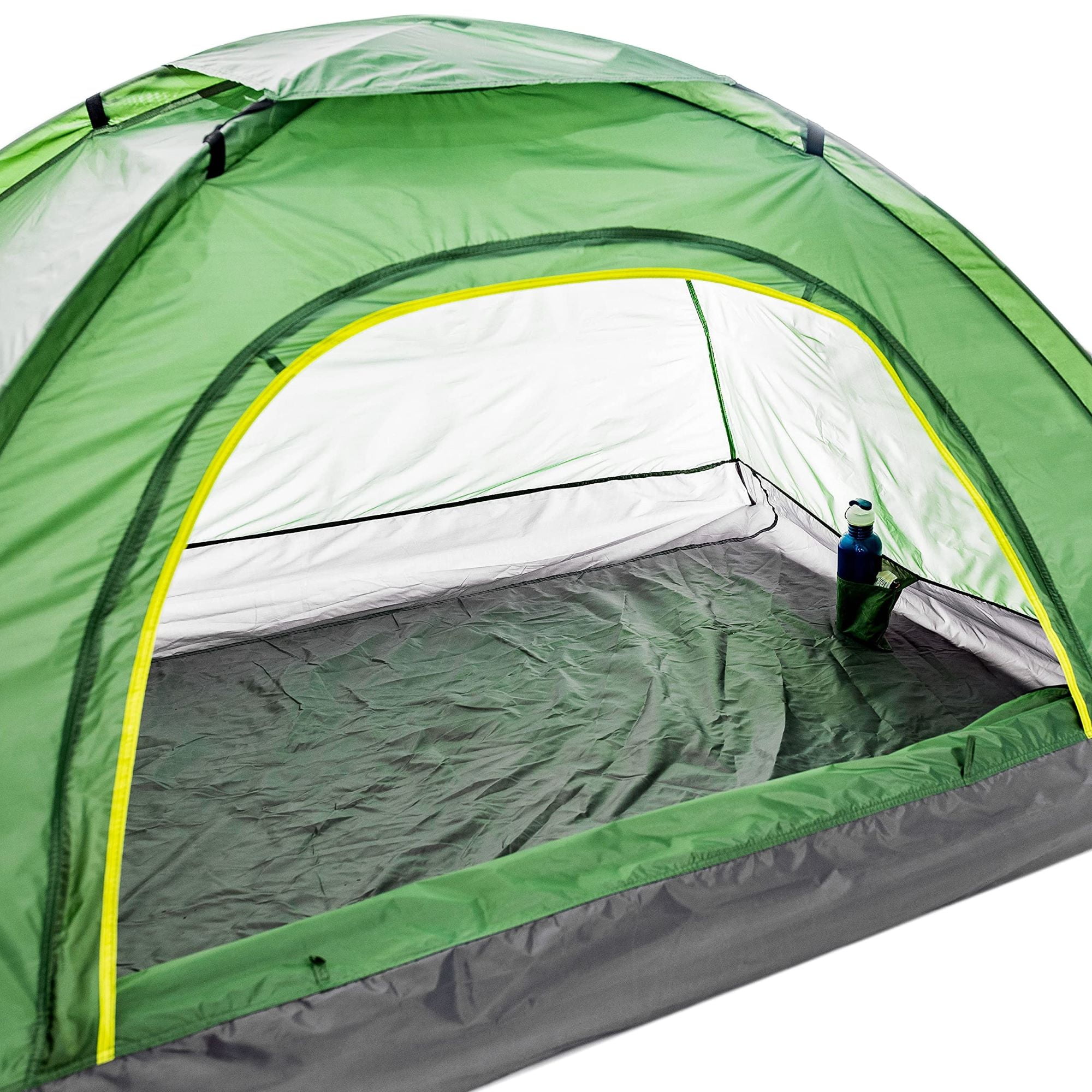 3 to 4 Person Easy Set Up Waterproof Dome Shape Tent for Outdoor Hiking, Backpacking, Camping and Sightseeing in Green and Gray