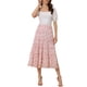 thumbnail image 2 of Falda Floral de Mujer INSPIRE CHIC con Cintura Alta Elástica, Largo hasta el Tobillo, Falda A-Line 2XL Rosa, 2 of 6